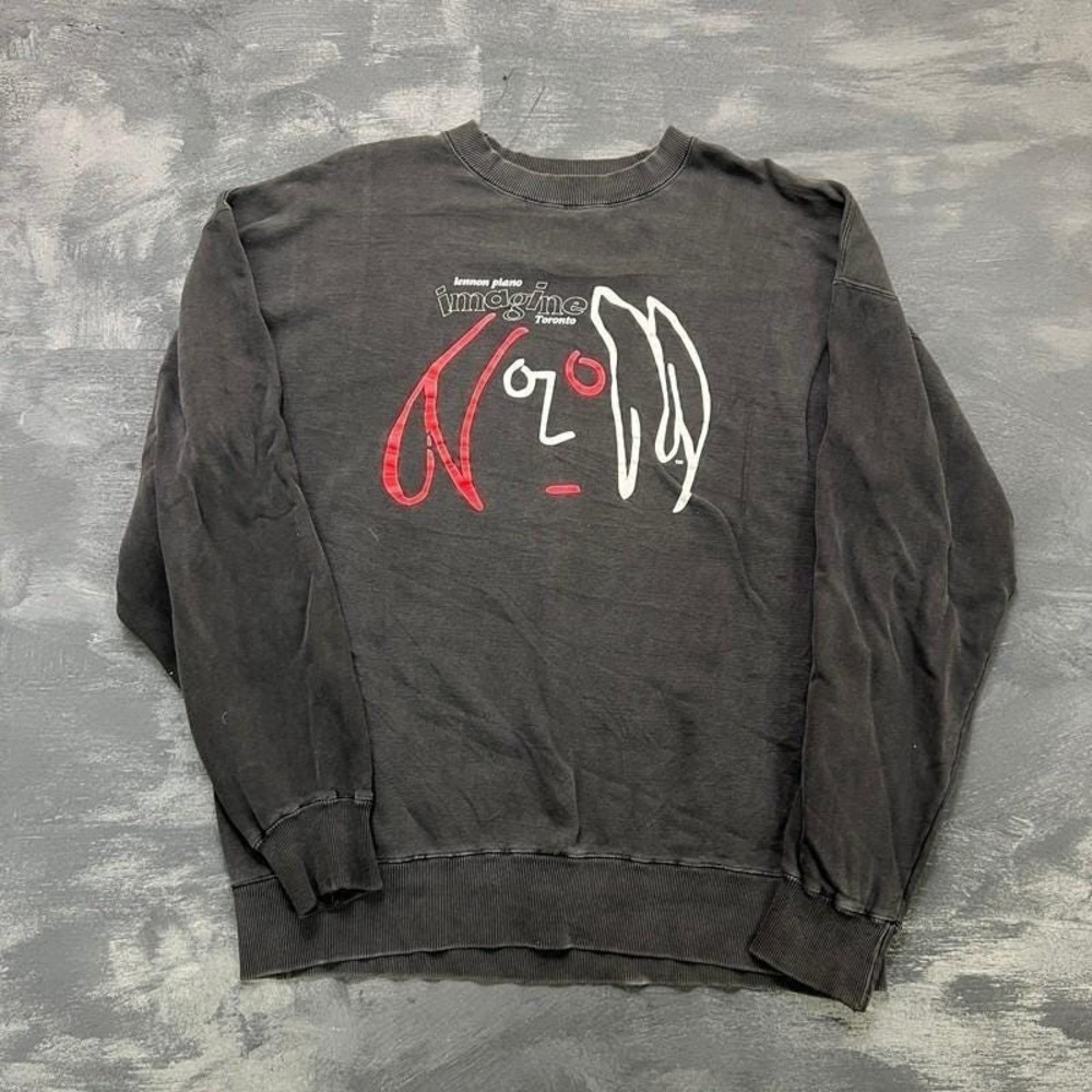 Vintage John Lennon Imagine Sweatshirt Mens XL Black 1990s Toronto